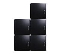 PROREGAL Mega Deal 5X Casier métallique verouillable Cubic | HxLxP 35x35x35cm | Noir | Armoire à casier Cube, Consigne Polyvalente, vestiaire, Placard en métal