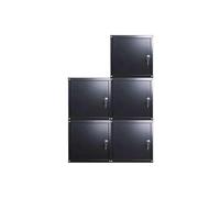 PROREGAL Mega Deal 5X Casier métallique verouillable Cubic | HxLxP 45x45x45cm | Noir | Armoire à casier Cube, Consigne Polyvalente, vestiaire, Placard en métal