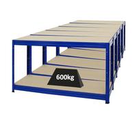 PROREGAL Mega Deal 5X Etabli Dino réglable en Hauteur | HxLxP 90x160x60cm | Capacité de Charge 600kg | Bleu | Etabli d’Atelier, Table de Travail & Bricolage