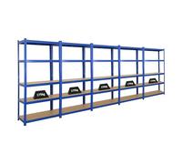 PROREGAL Mega Deal 5X étagère Robuste Ragnar | HxLxP 180x90x40cm | Charge du Compartiment 175kg | Noir | Étagère de Garage, étagère de Cave