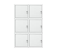 PROREGAL Mega Deal 6X Casier métallique verouillable Cubic | HxLxP 35x35x35cm | Gris | Armoire à casier Cube, Consigne Polyvalente, vestiaire, Placard en métal