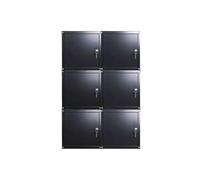 PROREGAL Mega Deal 6X Casier métallique verouillable Cubic | HxLxP 45x45x45cm | Noir | Armoire à casier Cube, Consigne Polyvalente, vestiaire, Placard en métal