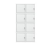 PROREGAL Mega Deal 8X Casier métallique verouillable Cubic | HxLxP 35x35x35cm | Gris | Armoire à casier Cube, Consigne Polyvalente, vestiaire, Placard en métal
