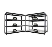 PROREGAL Mega Deal Ensemble économique de 3étagères Robustes Dino HxLxP 180x200x60cm 4 Niveaux mélaminés 16mm Charge étagère 500kg Noir