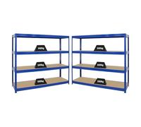 PROREGAL Mega Deal Mega Deal Set d'économie 2 étagères Professionnelles pour Charges Lourdes Dino HxLxP 180x200x60cm Capacité de Charge 500kg Bleu