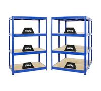 PROREGAL Mega Deal Mega Deal Set d'économie 3 étagères Professionnelles pour Charges Lourdes Dino HxLxP 180x120x60cm Capacité de Charge 600kg Bleu