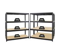 PROREGAL Mega Deal Mega Deal Set d'économie 3 étagères Professionnelles pour Charges Lourdes Dino HxLxP 180x160x60cm Capacité de Charge 600kg Noir