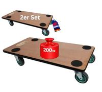 PROREGAL Profi Plateau Roulant Hercules Charge Lourde 30x60cm Capacité de Charge 200kg 4 roulettes en Caoutchouc & poignée Contreplaqué 2 pièces pour Meuble, Plante & demenagement