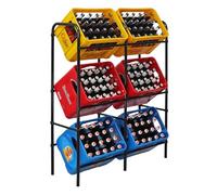 PROREGAL Rayonnage pour caisses de Boissons AMMERSEE XL | HxLxP 116x96x33cm | 6 caisses sur 3 Niveaux | Noir