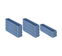 PROREGAL SET SUPER ÉCONOMIQUE 10x Bac à étagères 600 SN avec étiquette & capot de protection | HxLxP 9x11,7x60cm | 4,2 litres | Bac à bec, boîte d'étagère, boîtes de rangement, empilables