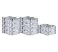 PROREGAL SET SUPER ÉCONOMIQUE 10x Bac Euro NextGen Economy | Poignées fermées | HxLxP 17x40x60cm | 34 litres | Eurobox, boîte industrielle, boîtes de rangement, empilables