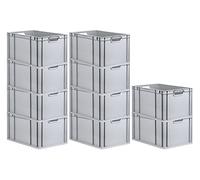 PROREGAL SET SUPER ÉCONOMIQUE 10x Bac Euro NextGen Economy | Poignées ouvertes | HxLxP 32x40x60cm | 65 litres | Eurobox, boîte industrielle, boîtes de rangement, empilables