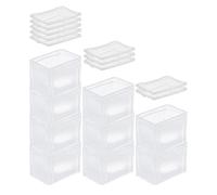 PROREGAL SET SUPER ÉCONOMIQUE 10x Bac Euro transparent BasicLine avec poignée fermée et clic couvercle | HxLxP 22x20x30cm | 9,4 litres | Eurobox, empilables