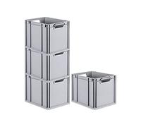 PROREGAL SET SUPER ÉCONOMIQUE 4x Bac Euro NextGen Economy | Poignées ouvertes | HxLxP 32x30x40cm | 30 litres | Eurobox, boîte industrielle, boîtes de rangement, empilables