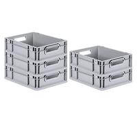 PROREGAL SET SUPER ÉCONOMIQUE 5x Bac Euro NextGen Economy | Poignées ouvertes | HxLxP 12x30x40cm | 11 litres | Eurobox, boîte industrielle, boîtes de rangement, empilables