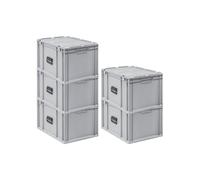 PROREGAL SET SUPER ÉCONOMIQUE 5x Bac Euro NextGen Portable | HxLxP 33,5x40x60cm | 65 litres | Eurobox, boîte industrielle, boîtes de rangement, empilables, conteneur de stockage, bacs de rangement