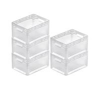 PROREGAL SET SUPER ÉCONOMIQUE 5x Bac Euro transparent LightLine avec poignée ouverte | HxLxP 22x30x40cm | 24 litres | Eurobox, boîte industrielle, boîtes de rangement, empilables