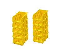 PROREGAL SuperSparSet de 10 boîtes de rangement 2 | H x l x P 7,5 x 11,6 x 16,1 cm | Jaune | Boîtes de rangement pour bec | Assortiment de boîtes de rangement empilables