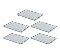 PROREGAL SuperSparSet Lot de 5 couvercles à charnière pour conteneur euro 2,7 x 40 x 60 cm