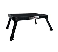 PROREGAL Tabouret marchepied Pliable avec Surface antidérapante | HxLxP 18x47x32cm | Capacité de Charge 150kg | Acier | Noir Mat, Tabouret Pliant, abouret pour Maison, Cuisine, Bureau