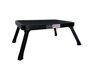 PROREGAL Tabouret marchepied Pliable avec Surface antidérapante | HxLxP 18x47x32cm | Capacité de Charge 150kg | Acier | Noir Mat, Tabouret Pliant, abouret pour Maison, Cuisine, Bureau