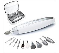 prorelax Kit de manucure / pédicure PREMIUM | Set professionnel de soins des mains et des pieds avec batterie | 10 accessoires de haute qualité en acier chirurgical | Lumière LED