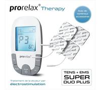 prorelax TENS/EMS Super Duo Plus | Appareil d'électrostimulation | 2 thérapies avec un seul appareil