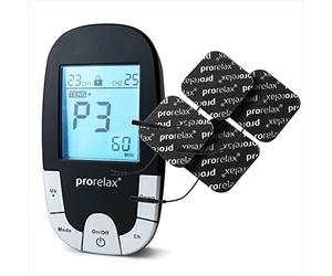 prorelax TENS/EMS Super Duo PLUS Blackline | Appareil d'électrostimulation pour le développement musculaire et pour une thérapie naturelle contre les douleurs | 2 thérapies | D'accessoires complet
