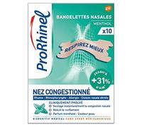 Prorhinel Bandelettes Nasales Menthol, Pour Nez Congestionné, Peaux Sensibles Ou Sèches, Taille Moyenne, 10 Pièces