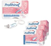 PRORHINEL Mouche Bébé Manuel, Kit Avec 60 Embouts Souples Jetables | Lavage Nez Bouché, Nez Qui Coule - Doux & Hygiénique - Facile À Utiliser - Dès La Naissance - Fabriqué En France