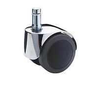 Proroll Lot de 5 roulettes de chaise - Diamètre : 50 mm - Avec boulons enfichables avec anneau de serrage - Chromé - 11 x 22 mm - Souple - Pour sols durs