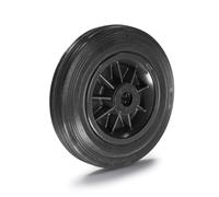 Proroll | Roue à bandage caoutchouc sur jante en plastique | roulement à rouleaux | Ø x largeur roue 125 x 38 mm