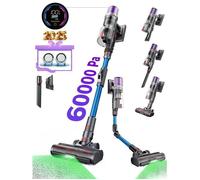 Proscenic Aspirateur balai sans fil P16 - Tube pliable - 60Kpa/550W - Autonomie 55 Min - Brosse à Plancher LED Verte - Bleu