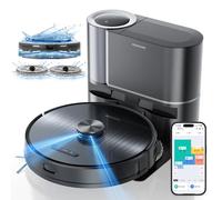 Proscenic Aspirateur Robot Laveur avec Station, 4500Pa Vidange Auto, Navigation LiDAR avec Cartographie,Connecté App/Alexa/Siri/IFTTT,250 Mins pour Poils d’Animaux,Cheveux,Poussière et Moquette