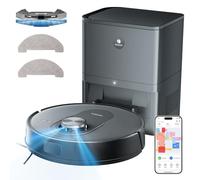 Proscenic Aspirateur Robot Laveur avec Station 6000Pa,Q8 MAX Robot Aspirateur Navigation Lidar avec Multi-étage Cartographie,Connecté App/Alexa/Siri/IFTTT,200 mins Pour Poils Animaux Tapis Sols Durs