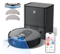 Proscenic Neuf Q8 Max Robot Aspirateur Laveur avec Station 5000Pa,Aspirateur Robot Navigation Lidar Multi-étage Cartographie,Connecté App/Alexa/Siri/IFTTT,200 mins pour Poils Animaux Tapis Sols Durs