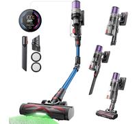 Proscenic P16 Bleu Aspirateur à main, 550 W/60 kPa/65 min d'autonomie, LED,perles vertes de lampe Verte™, avec brosse anti-enchevêtrement,convient aux poils d'animaux