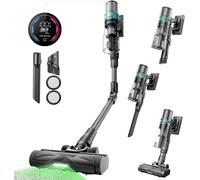 Proscenic P16 Gris Aspirateur à main avec tube pliable, aspirateur sans fil 550W/60 kPa, 65 min d'autonomie, LED, perles vertes de lampe Verte™, pour animaux