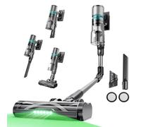 Proscenic P16 L Aspirateur à batterie, 550W, 60 kPa, aspirateur à main avec tube pliable, autonomie 65Min, LED, Verte Verte™, convient pour les poils d'animaux, Gris