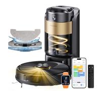 Proscenic Q20 Plus Robot Aspirateur Laveur 10000Pa avec Station Sans Sac Vidage Automatique,200Min Aspirateur Robot et Serpillière,Nav Lidar Cartographie,Évitement d'obstacles,Pour Poils Animaux Tapis