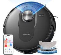 Proscenic Q8 Robot Aspirateur Laveur, 6000Pa 200Mins Aspirateur Robot Navigation Lidar,Multi-étage Cartographie,Mince,Silencieux,pour Poils Animaux Tapis Sols Durs,Connecté App Alexa Siri IFTTT
