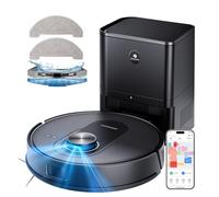 Proscenic Q8 Max Aspirateur Robot,8000Pa 200Mins Robot Aspirateur Laveur avec Serpillière et Vidage Automatique Station,Navigation Lidar,Multi-étage Cartographie,pour Poils Animaux Tapis Sols Durs
