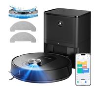 Proscenic Q8 Max+ Aspirateur Robot,8000Pa 200Mins Robot Aspirateur Laveur avec Serpillière et Vidage Automatique Station,Navigation Lidar,Multi-étage Cartographie,pour Poils Animaux Tapis Sols Durs