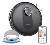 Proscenic Q8 Robot Aspirateur et Mop Combo, Aspiration 4200 Pa, Nav LiDAR, Autonomie 200min, Auto-chargement Automatique, Contrôle APP, Poubelle 350ml, Réservoir d'eau 250ml