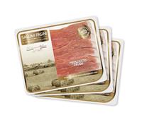 Prosciutto Crudo Stagionato Salumi Pasini® | Jambon Cru Affiné | 3 Plateaux Prétranchés | 80 gr chacun | 100% italien | Sans gluten et sans lactose