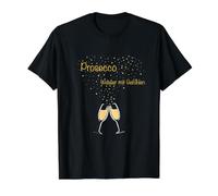 Prosecco - Eau avec Sensation - vin Mousseux et Motif à T-Shirt Graphique avec Valeur, Homme, Noir, S