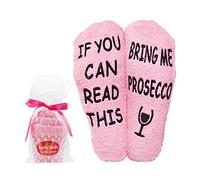 Prosecco Gifts Chaussettes amusantes pour maman et femme avec inscription « If You Can Read This Bring Me Prosecco » - Cadeau d'anniversaire amusant pour sa femme ou sa sœur - Cadeau de Noël fantaisie