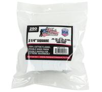 ProShot Patchs de Nettoyage pour Armes 100% Coton Flanelle, Mixte, 2 1/4-250, Blanc, 2 1/4" Patches