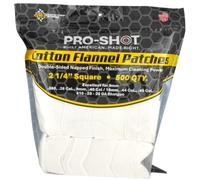 ProShot Patchs de Nettoyage pour Armes 100% Coton Flanelle, Mixte, 2 1/4-500, Blanc, 2 1/4" Patches