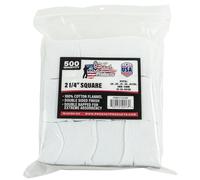 ProShot Patchs de Nettoyage pour Armes 100% Coton Flanelle, Mixte, 2 1/4-500, Blanc, 2 1/4" Patches